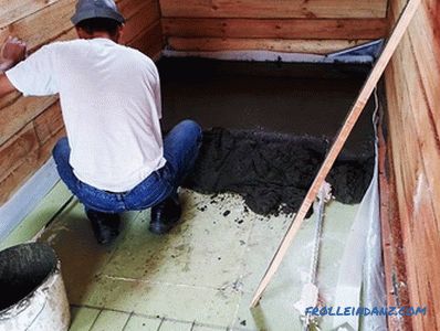 How to make the floor in the bath with their own hands + photo