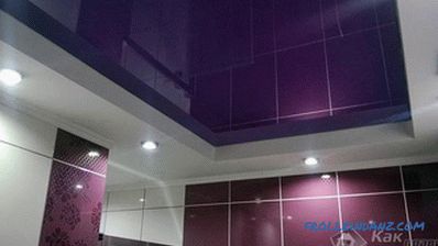 Design of stretch ceilings in the bathroom