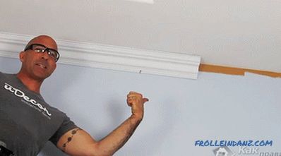 How to glue baguettes on the ceiling
