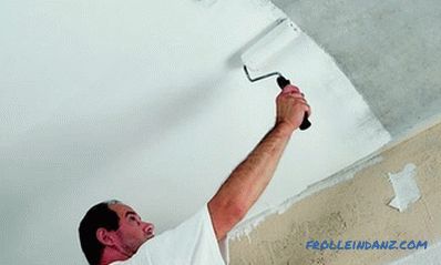 Whitewashing the ceiling with their own hands with chalk or water-based paint + Video