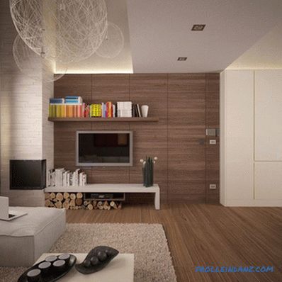 Laminate on the wall in the interior