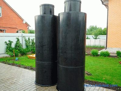 Waterproofing septic tank of concrete rings
