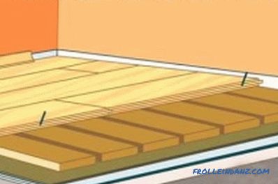 Laying wooden floor technology with lags (video)