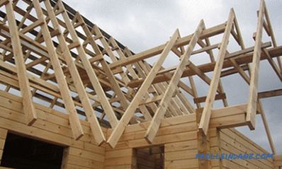 Rafter roof system with an end: installation features