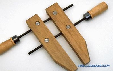 Wooden clamps do-it-yourself: tools, technological process