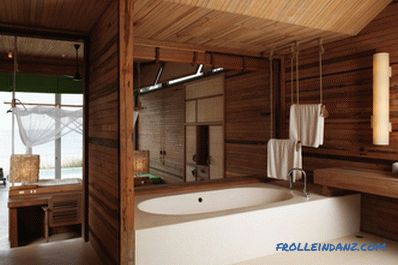 Wooden ceiling in the bathroom do it yourself