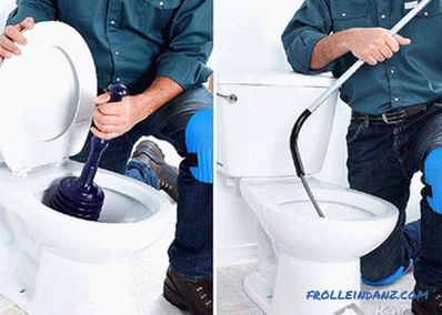 What to do if the toilet is clogged and water does not go away