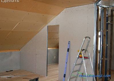 Attic finishing with drywall - features of work
