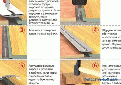 The joint between parquet and tile: some features