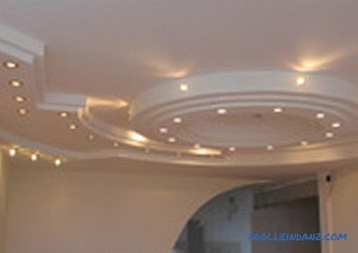 Types and types of suspended ceilings on the design and material production
