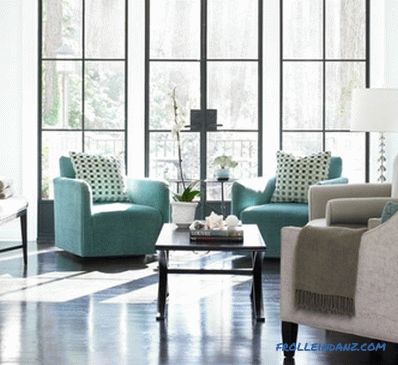 Turquoise color in the interior, with what combines and 40 photos of examples of use