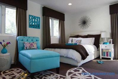 Turquoise color in the interior, with what combines and 40 photos of examples of use