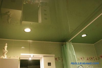 Design of stretch ceilings in the bathroom