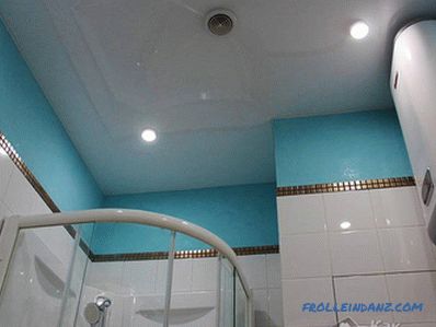 Design of stretch ceilings in the bathroom