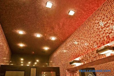 Design of stretch ceilings in the bathroom