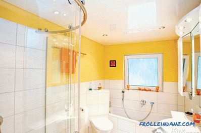 Design of stretch ceilings in the bathroom