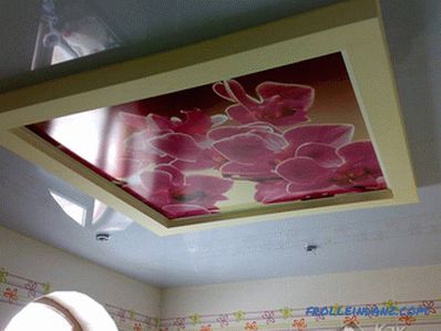 Design of stretch ceilings in the bathroom