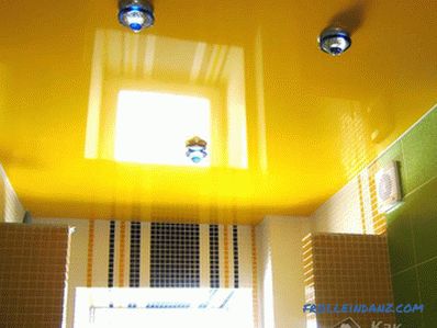 Design of stretch ceilings in the bathroom