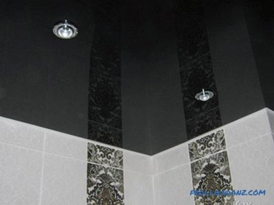Design of stretch ceilings in the bathroom