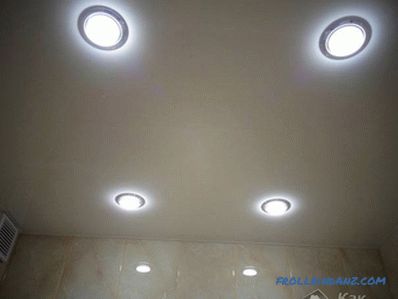 Design of stretch ceilings in the bathroom