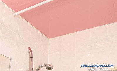 Design of stretch ceilings in the bathroom