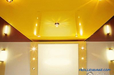 Design of stretch ceilings in the bathroom