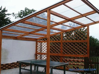 Arbor with a lean-to roof with their own hands