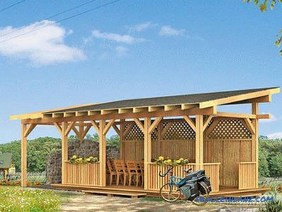 Arbor with a lean-to roof with their own hands