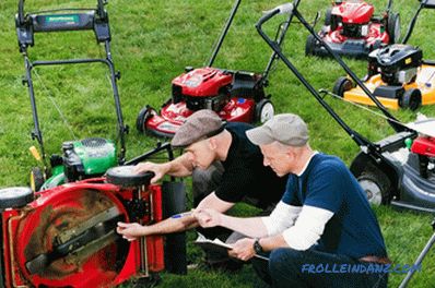 Types and types of lawn mowers - detailed overview