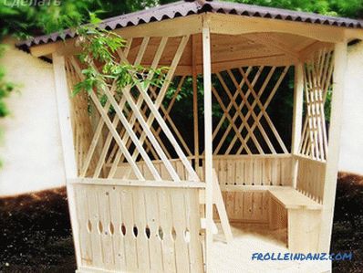 How to make a six-sided arbor of wood