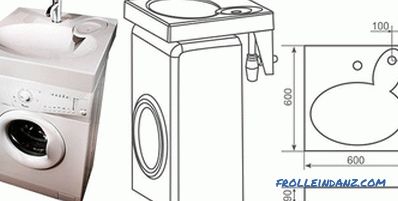 Sink over washing machine - how to choose and install