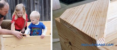 Children's sandbox with their own hands - photos and instructions