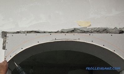 How to bend drywall and profile for its attachment