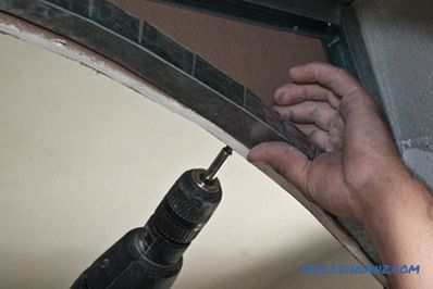 How to bend drywall and profile for its attachment