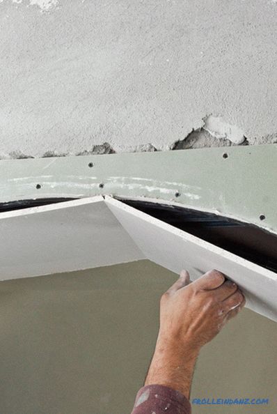 How to bend drywall and profile for its attachment