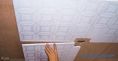 How to glue a ceiling tile - ways of sticking a ceiling tile + photo