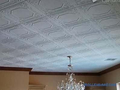 How to glue a ceiling tile - ways of sticking a ceiling tile + photo