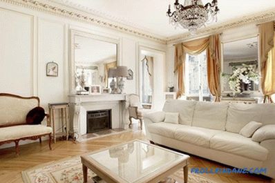 French style in the interior - the rules of design and photo design ideas