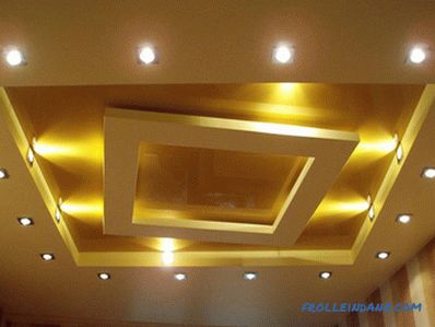 Design of gypsum ceiling 50 photos