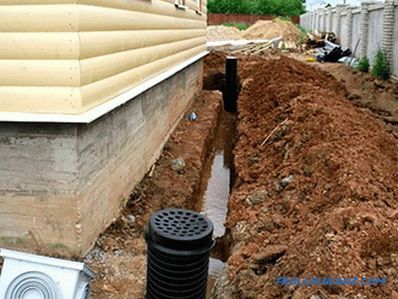 Wall basement drainage - foundation with drainage system
