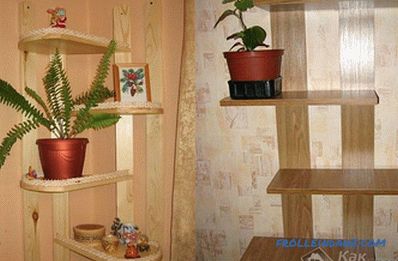 Shelves for flowers do it yourself from wood, chipboard