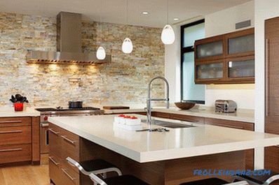 Stone in the interior of the kitchen - the idea of ​​finishing the kitchen with decorative stone