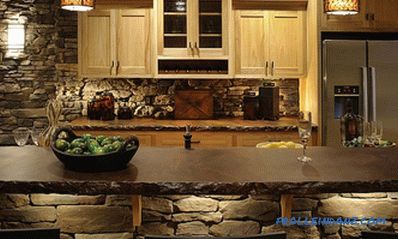 Stone in the interior of the kitchen - the idea of ​​finishing the kitchen with decorative stone