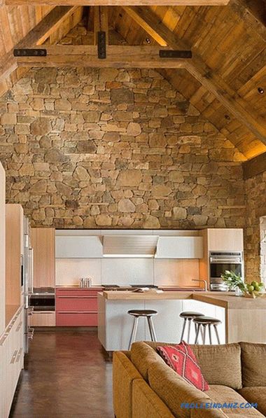 Stone in the interior of the kitchen - the idea of ​​finishing the kitchen with decorative stone