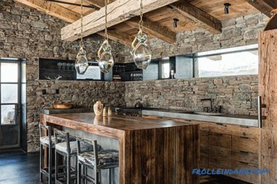 Stone in the interior of the kitchen - the idea of ​​finishing the kitchen with decorative stone