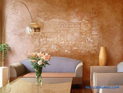Decorative plaster in the interior - the rules of selection and photo ideas