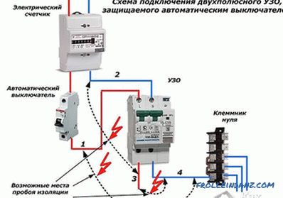 How to connect the RCD - wiring diagram