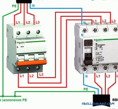 How to connect the RCD - wiring diagram