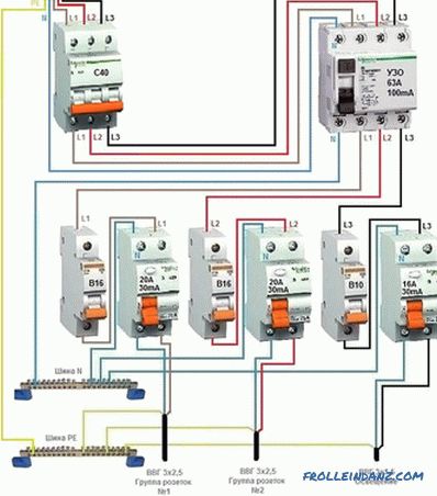 How to connect the RCD - wiring diagram