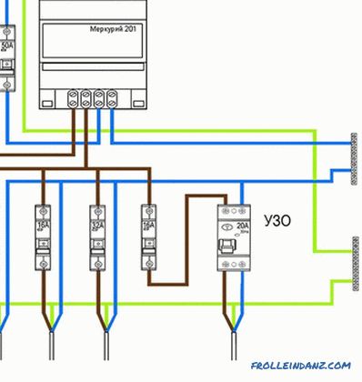 How to connect the RCD - wiring diagram